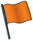 Illustration of the boating flag for a skier down. 