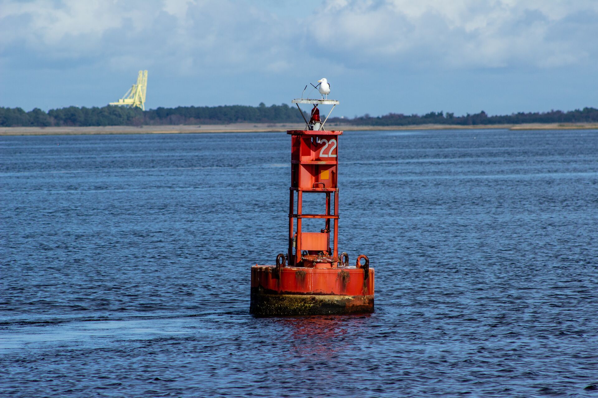 A buoy on the water.