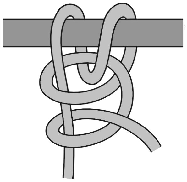 Illustration of an anchor bend knot. 